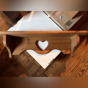 Rustic Wooden Heart Wall Shelf